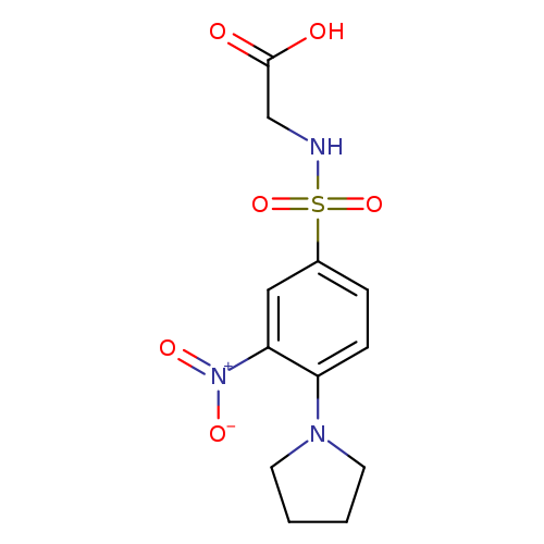 2-(3-Nitro-4-(pyrrolidin-1-yl)phenylsulfonamido)acetic acid