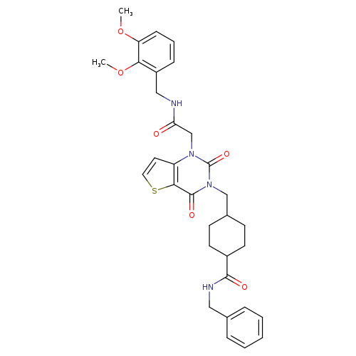 N-benzyl-4-{[1-({[(2,3-dimethoxyphenyl)methyl]carbamoyl}methyl)-2,4-dioxo-1H,2H,3H,4H-thieno[3,2-d]pyrimidin-3-yl]methyl}cyclohexane-1-carboxamide