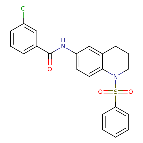 N-[1-(benzenesulfonyl)-1,2,3,4-tetrahydroquinolin-6-yl]-3-chlorobenzamide