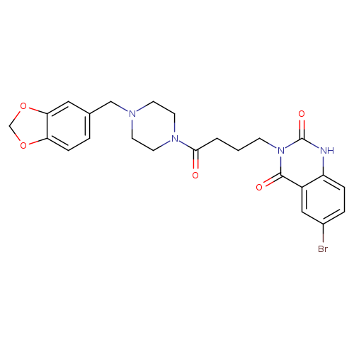 3-(4-{4-[(2H-1,3-benzodioxol-5-yl)methyl]piperazin-1-yl}-4-oxobutyl)-6-bromo-1,2,3,4-tetrahydroquinazoline-2,4-dione