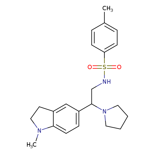4-methyl-N-[2-(1-methyl-2,3-dihydro-1H-indol-5-yl)-2-(pyrrolidin-1-yl)ethyl]benzene-1-sulfonamide