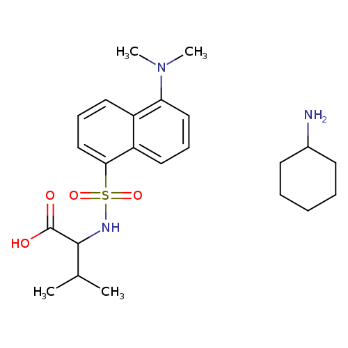 N-((5-(Dimethylamino)-1-naphthyl)sulphonyl)-DL-valine, compound with cyclohexylamine (1:1)