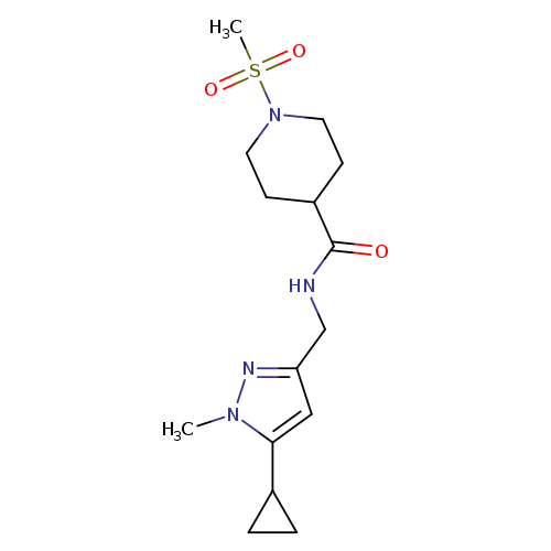 N-[(5-cyclopropyl-1-methyl-1H-pyrazol-3-yl)methyl]-1-methanesulfonylpiperidine-4-carboxamide