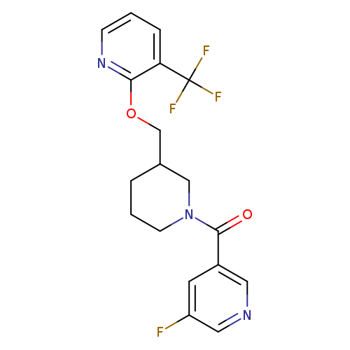 3-fluoro-5-[3-({[3-(trifluoromethyl)pyridin-2-yl]oxy}methyl)piperidine-1-carbonyl]pyridine