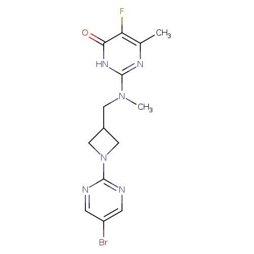 2-({[1-(5-bromopyrimidin-2-yl)azetidin-3-yl]methyl}(methyl)amino)-5-fluoro-6-methyl-3,4-dihydropyrimidin-4-one