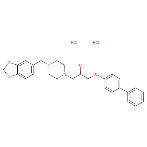 1-{4-[(2H-1,3-benzodioxol-5-yl)methyl]piperazin-1-yl}-3-{[1,1'-biphenyl]-4-yloxy}propan-2-ol dihydrochloride