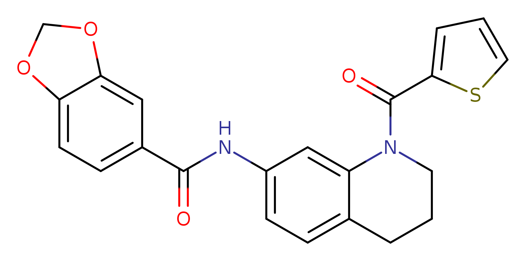 N-[1-(thiophene-2-carbonyl)-1,2,3,4-tetrahydroquinolin-7-yl]-2H-1,3-benzodioxole-5-carboxamide