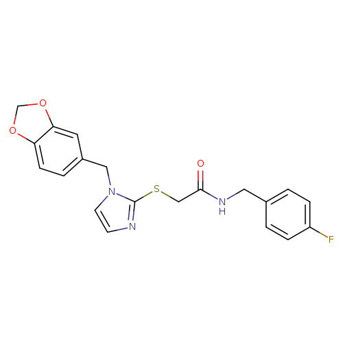 2-({1-[(2H-1,3-benzodioxol-5-yl)methyl]-1H-imidazol-2-yl}sulfanyl)-N-[(4-fluorophenyl)methyl]acetamide