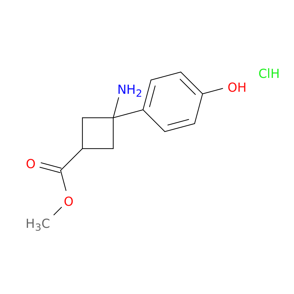 methyl 3-amino-3-(4-hydroxyphenyl)cyclobutane-1-carboxylate hydrochloride