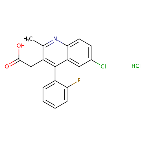 2-[6-chloro-4-(2-fluorophenyl)-2-methylquinolin-3-yl]acetic acid hydrochloride