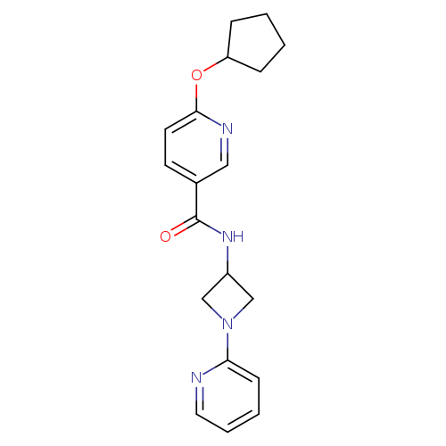 6-(cyclopentyloxy)-N-[1-(pyridin-2-yl)azetidin-3-yl]pyridine-3-carboxamide
