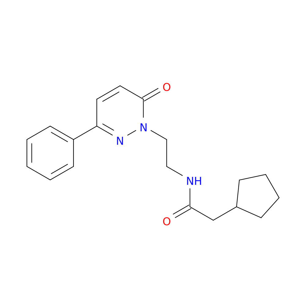 2-cyclopentyl-N-[2-(6-oxo-3-phenyl-1,6-dihydropyridazin-1-yl)ethyl]acetamide