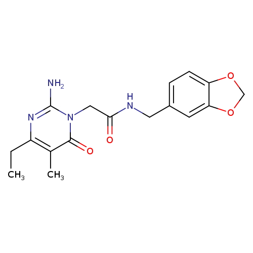 2-(2-amino-4-ethyl-5-methyl-6-oxo-1,6-dihydropyrimidin-1-yl)-N-[(2H-1,3-benzodioxol-5-yl)methyl]acetamide