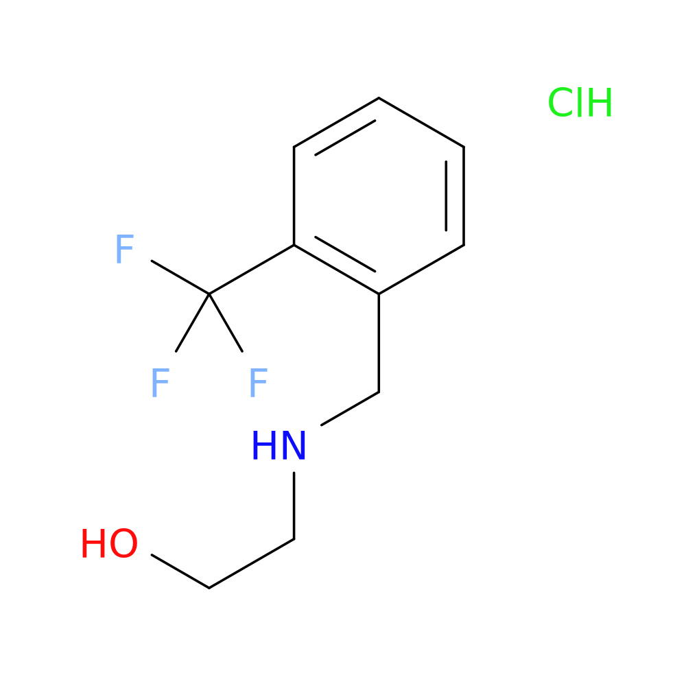 2-({[2-(trifluoromethyl)phenyl]methyl}amino)ethan-1-ol hydrochloride