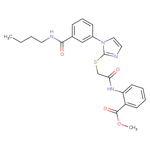 methyl 2-[2-({1-[3-(butylcarbamoyl)phenyl]-1H-imidazol-2-yl}sulfanyl)acetamido]benzoate