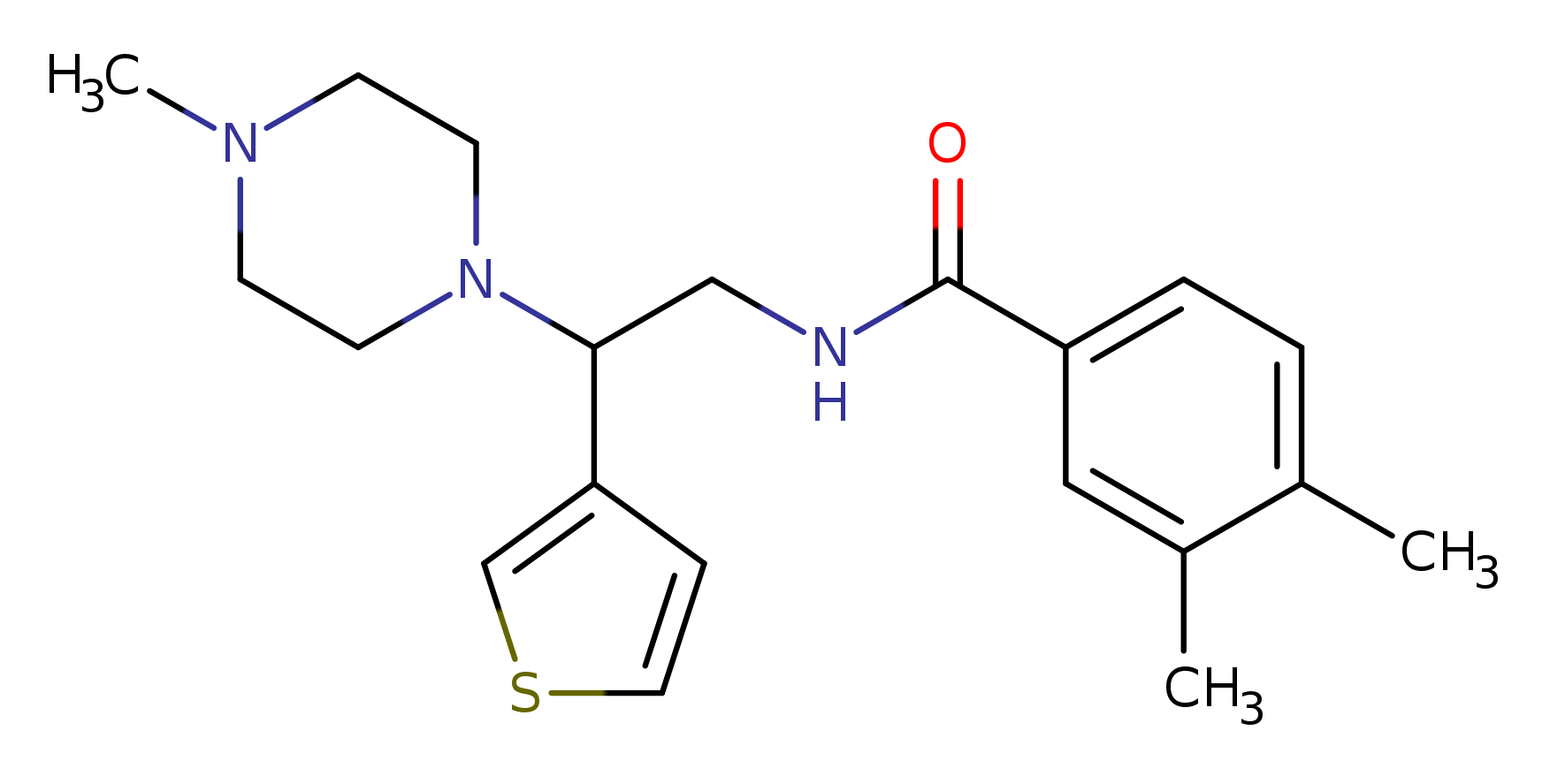 3,4-dimethyl-N-[2-(4-methylpiperazin-1-yl)-2-(thiophen-3-yl)ethyl]benzamide