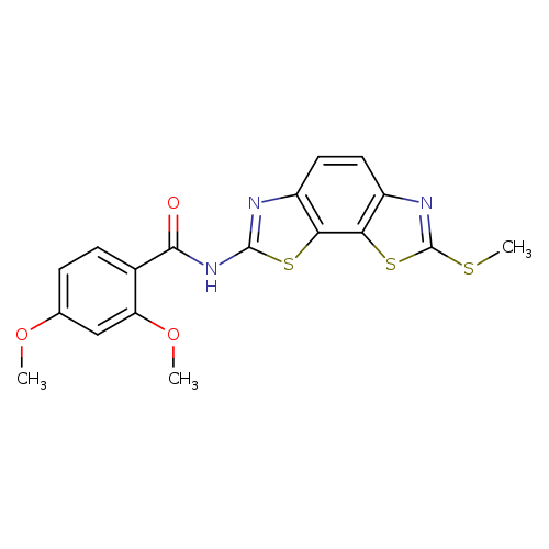 2,4-dimethoxy-N-[11-(methylsulfanyl)-3,12-dithia-5,10-diazatricyclo[7.3.0.0^{2,6}]dodeca-1(9),2(6),4,7,10-pentaen-4-yl]benzamide