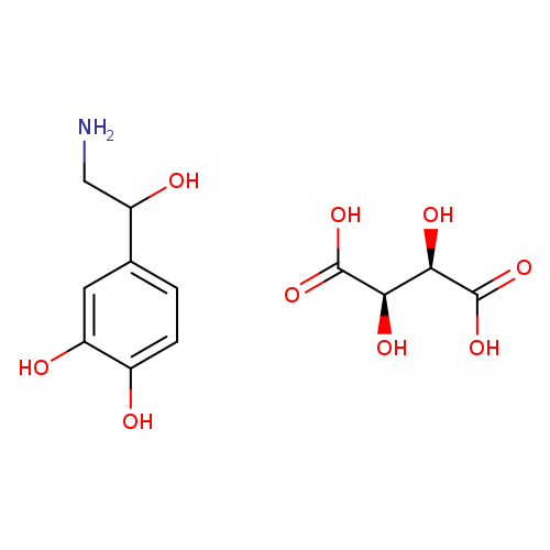 1,2-BENZENEDIOL, 4-(2-AMINO-1-HYDROXYETHYL)-,(2R,3R)-2,3-DIHYDROXYBUTANEDIOATE (1:1) (SALT)