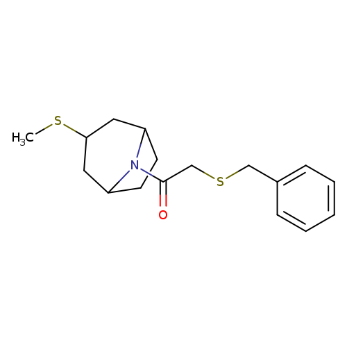 2-(benzylsulfanyl)-1-[3-(methylsulfanyl)-8-azabicyclo[3.2.1]octan-8-yl]ethan-1-one