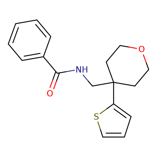 N-{[4-(thiophen-2-yl)oxan-4-yl]methyl}benzamide