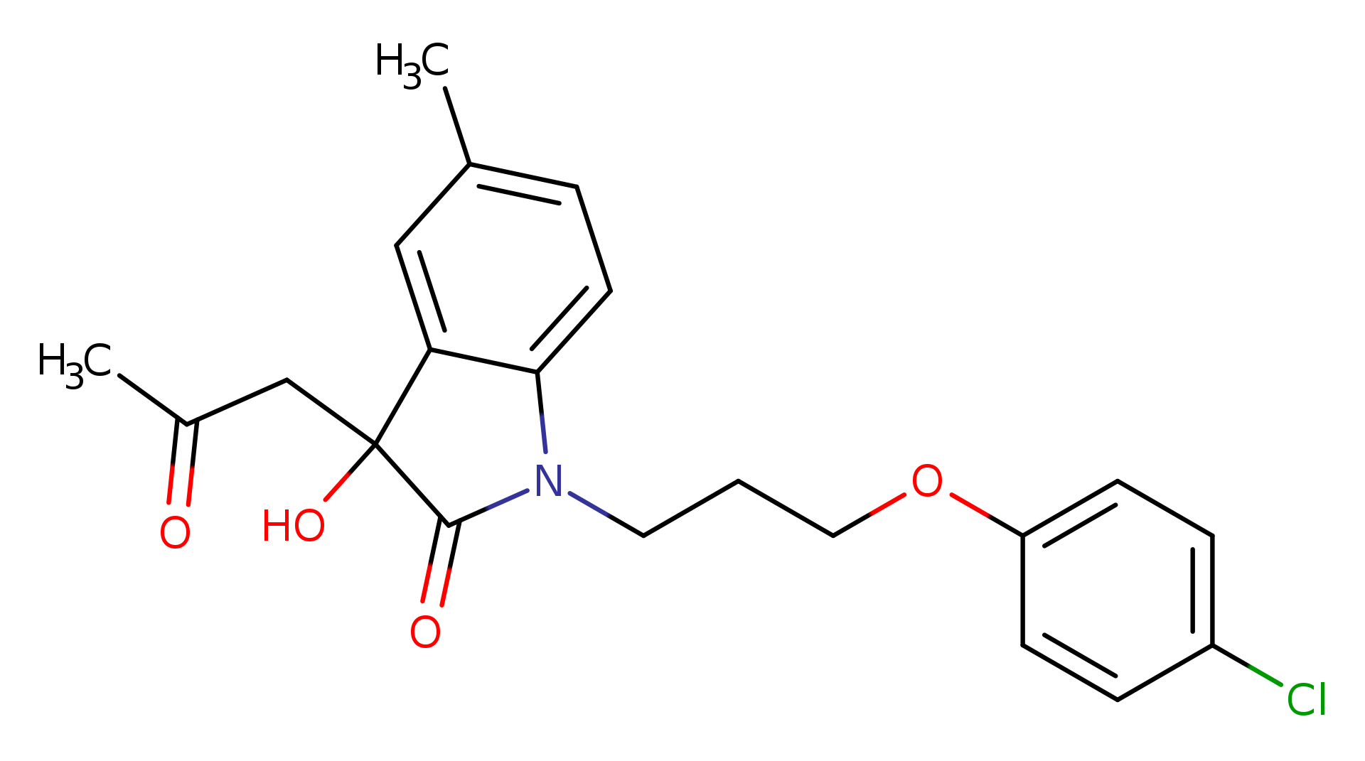 1-[3-(4-chlorophenoxy)propyl]-3-hydroxy-5-methyl-3-(2-oxopropyl)-2,3-dihydro-1H-indol-2-one