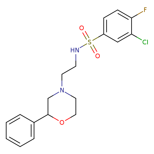3-chloro-4-fluoro-N-[2-(2-phenylmorpholin-4-yl)ethyl]benzene-1-sulfonamide