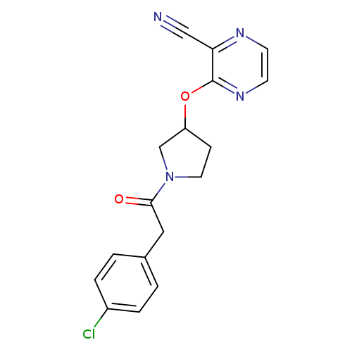 3-({1-[2-(4-chlorophenyl)acetyl]pyrrolidin-3-yl}oxy)pyrazine-2-carbonitrile