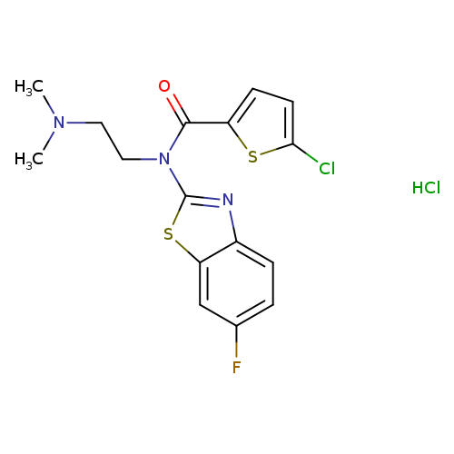 5-chloro-N-[2-(dimethylamino)ethyl]-N-(6-fluoro-1,3-benzothiazol-2-yl)thiophene-2-carboxamide hydrochloride