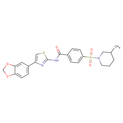 N-[4-(2H-1,3-benzodioxol-5-yl)-1,3-thiazol-2-yl]-4-[(3-methylpiperidin-1-yl)sulfonyl]benzamide