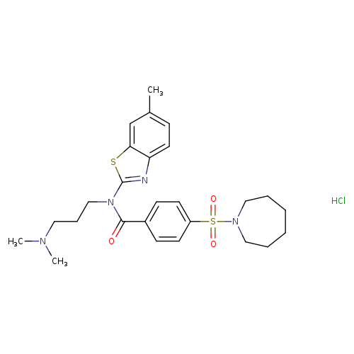 4-(azepane-1-sulfonyl)-N-[3-(dimethylamino)propyl]-N-(6-methyl-1,3-benzothiazol-2-yl)benzamide hydrochloride