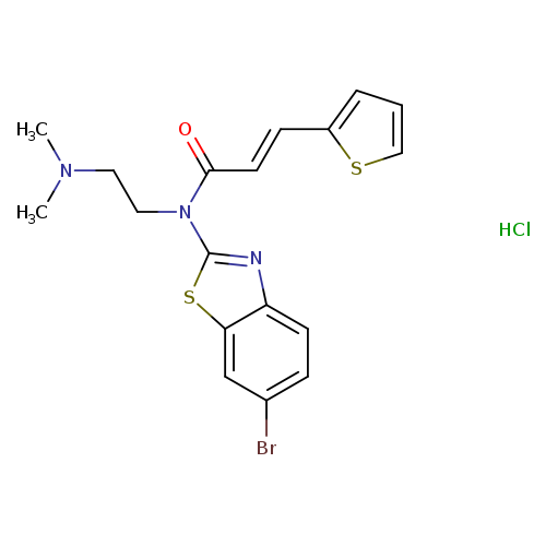 (2E)-N-(6-bromo-1,3-benzothiazol-2-yl)-N-[2-(dimethylamino)ethyl]-3-(thiophen-2-yl)prop-2-enamide hydrochloride