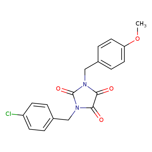 1-[(4-chlorophenyl)methyl]-3-[(4-methoxyphenyl)methyl]imidazolidine-2,4,5-trione