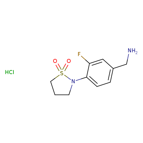2-[4-(aminomethyl)-2-fluorophenyl]-1,2-thiazolidine-1,1-dione hydrochloride