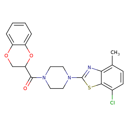 7-chloro-2-[4-(2,3-dihydro-1,4-benzodioxine-2-carbonyl)piperazin-1-yl]-4-methyl-1,3-benzothiazole
