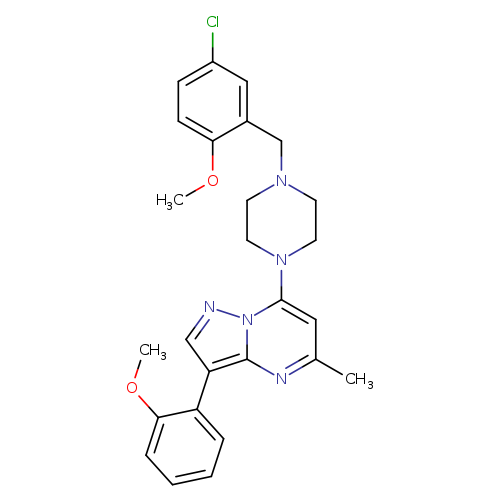 1-[(5-chloro-2-methoxyphenyl)methyl]-4-[3-(2-methoxyphenyl)-5-methylpyrazolo[1,5-a]pyrimidin-7-yl]piperazine