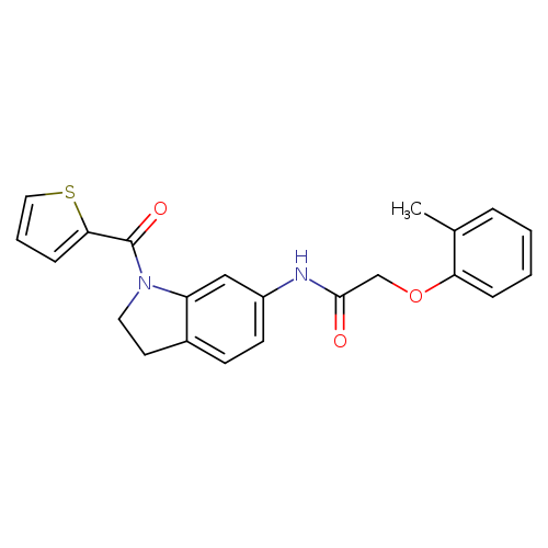 2-(2-methylphenoxy)-N-[1-(thiophene-2-carbonyl)-2,3-dihydro-1H-indol-6-yl]acetamide