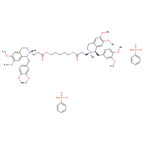 Isoquinolinium,2,2'-[1,5-pentanediylbis[oxy(3-oxo-3,1-propanediyl)]]bis[1-[(3,4-dimethoxyphenyl)methyl]-1,2,3,4-tetrahydro-6,7-dimethoxy-2-methyl-,(1R,1'R,2R,2'R)-, dibenzenesulfonate