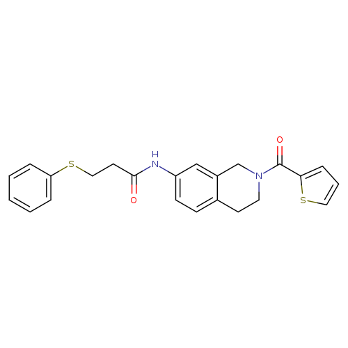3-(phenylsulfanyl)-N-[2-(thiophene-2-carbonyl)-1,2,3,4-tetrahydroisoquinolin-7-yl]propanamide