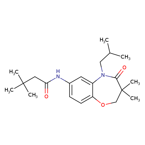 N-[3,3-dimethyl-5-(2-methylpropyl)-4-oxo-2,3,4,5-tetrahydro-1,5-benzoxazepin-7-yl]-3,3-dimethylbutanamide