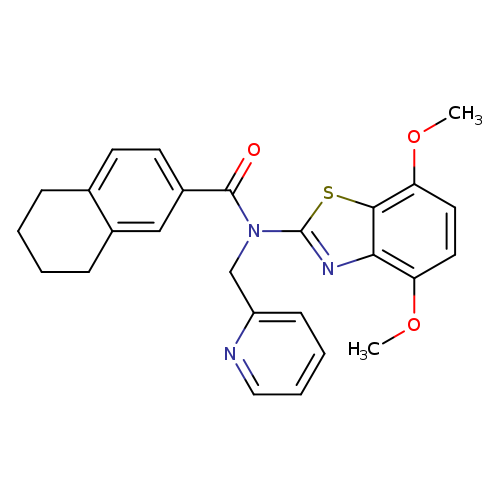 N-(4,7-dimethoxy-1,3-benzothiazol-2-yl)-N-[(pyridin-2-yl)methyl]-5,6,7,8-tetrahydronaphthalene-2-carboxamide