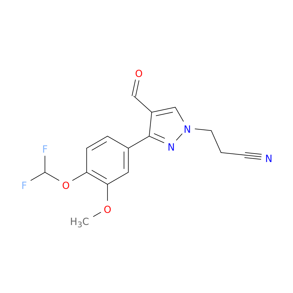 3-{3-[4-(difluoromethoxy)-3-methoxyphenyl]-4-formyl-1H-pyrazol-1-yl}propanenitrile