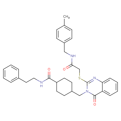 4-({2-[({[(4-methylphenyl)methyl]carbamoyl}methyl)sulfanyl]-4-oxo-3,4-dihydroquinazolin-3-yl}methyl)-N-(2-phenylethyl)cyclohexane-1-carboxamide