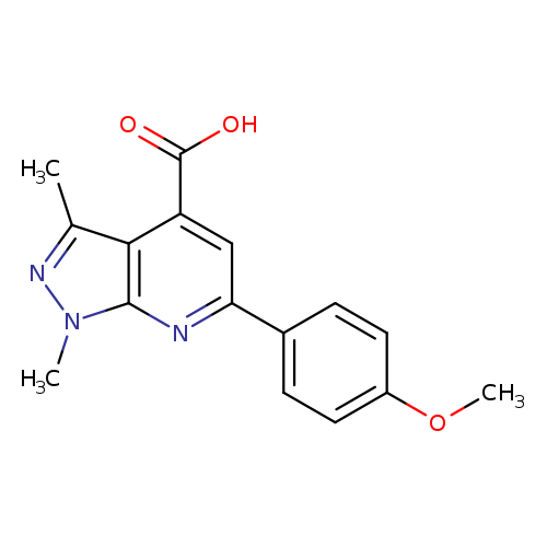 6-(4-methoxyphenyl)-1,3-dimethyl-1H-pyrazolo[3,4-b]pyridine-4-carboxylic acid