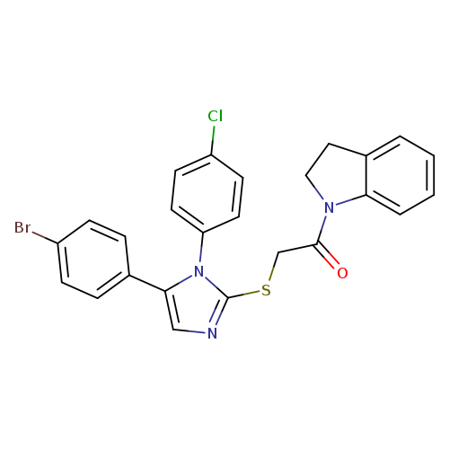 2-{[5-(4-bromophenyl)-1-(4-chlorophenyl)-1H-imidazol-2-yl]sulfanyl}-1-(2,3-dihydro-1H-indol-1-yl)ethan-1-one