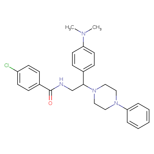 4-chloro-N-{2-[4-(dimethylamino)phenyl]-2-(4-phenylpiperazin-1-yl)ethyl}benzamide