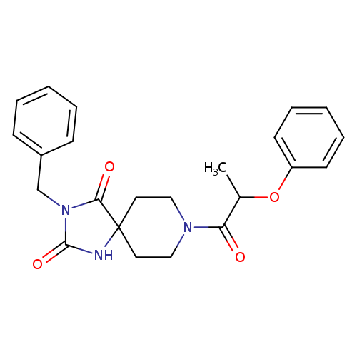 3-benzyl-8-(2-phenoxypropanoyl)-1,3,8-triazaspiro[4.5]decane-2,4-dione