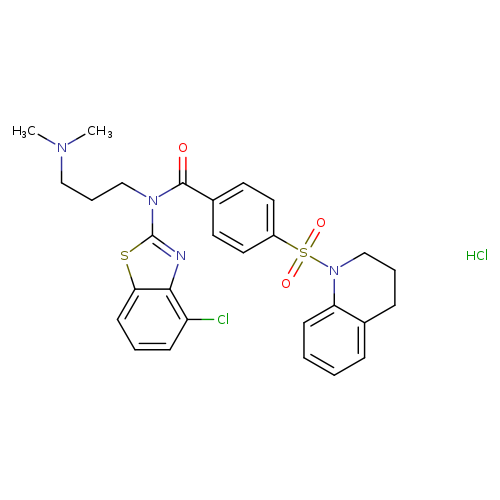 N-(4-chloro-1,3-benzothiazol-2-yl)-N-[3-(dimethylamino)propyl]-4-(1,2,3,4-tetrahydroquinoline-1-sulfonyl)benzamide hydrochloride