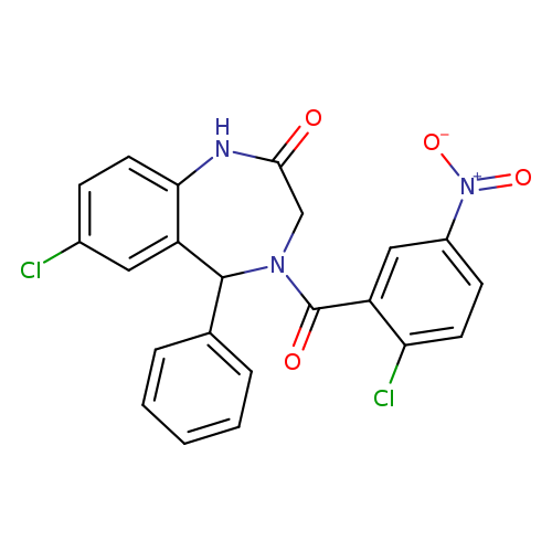 7-chloro-4-(2-chloro-5-nitrobenzoyl)-5-phenyl-2,3,4,5-tetrahydro-1H-1,4-benzodiazepin-2-one