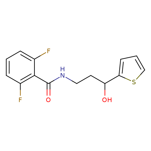 2,6-difluoro-N-[3-hydroxy-3-(thiophen-2-yl)propyl]benzamide