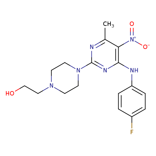 2-(4-{4-[(4-fluorophenyl)amino]-6-methyl-5-nitropyrimidin-2-yl}piperazin-1-yl)ethan-1-ol